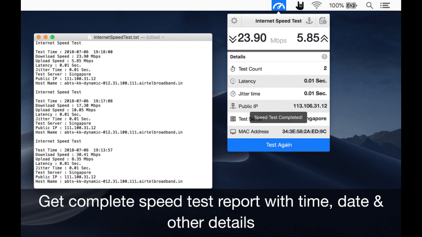 Pc mac speed test